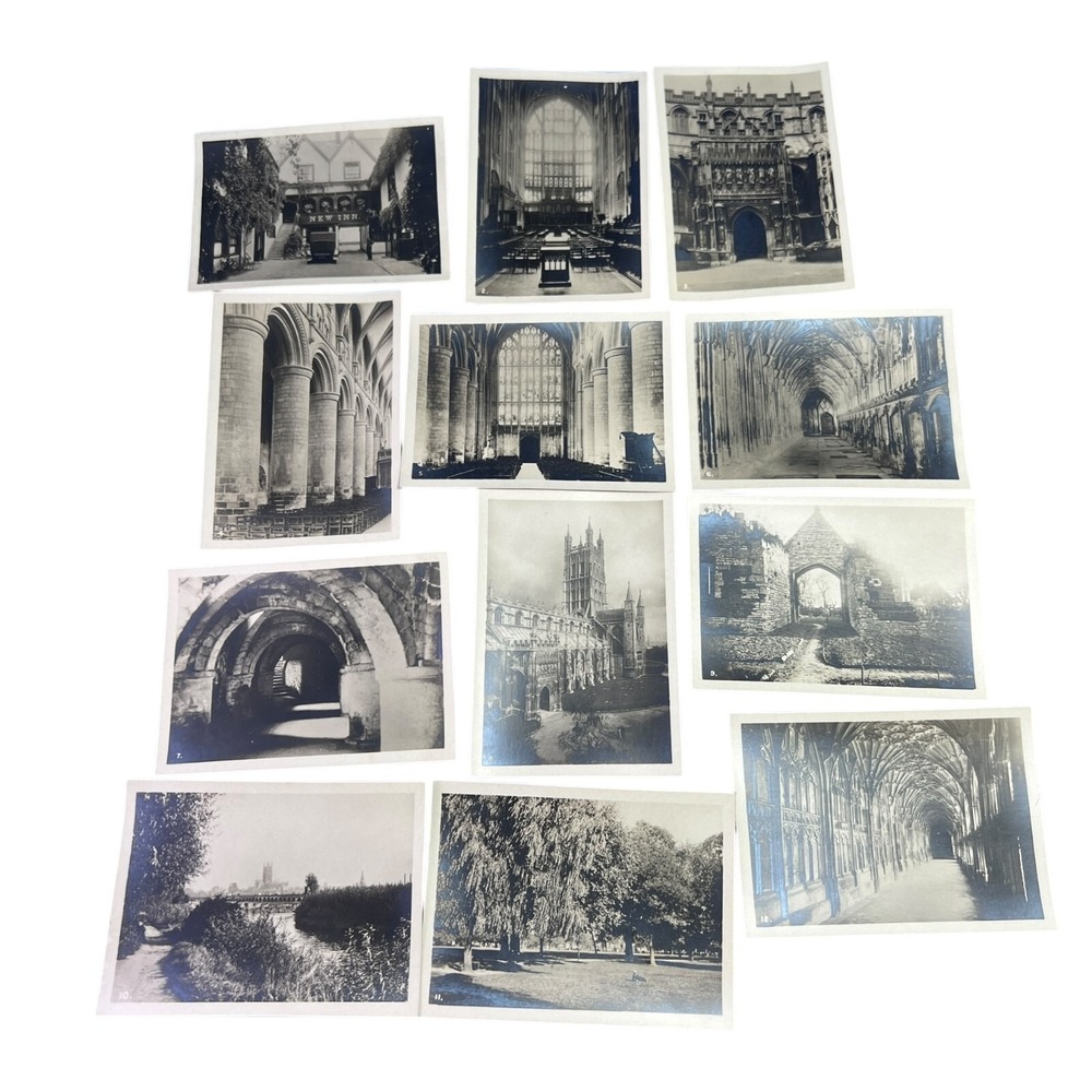 Vintage Gloucester Cathedral Postcards Set of 12 Black and White Architecture